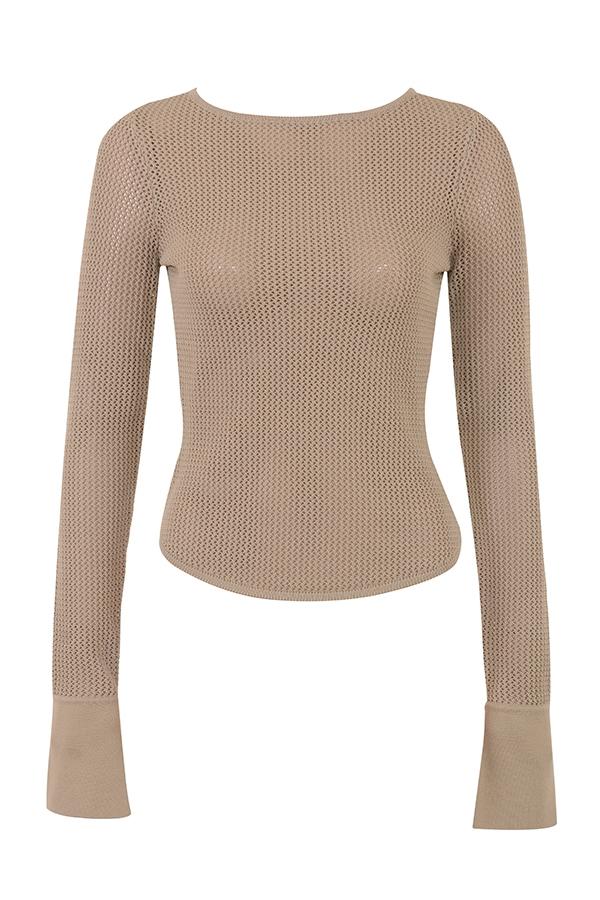 Mariella  taupe knit mini skirt - sale Product Image