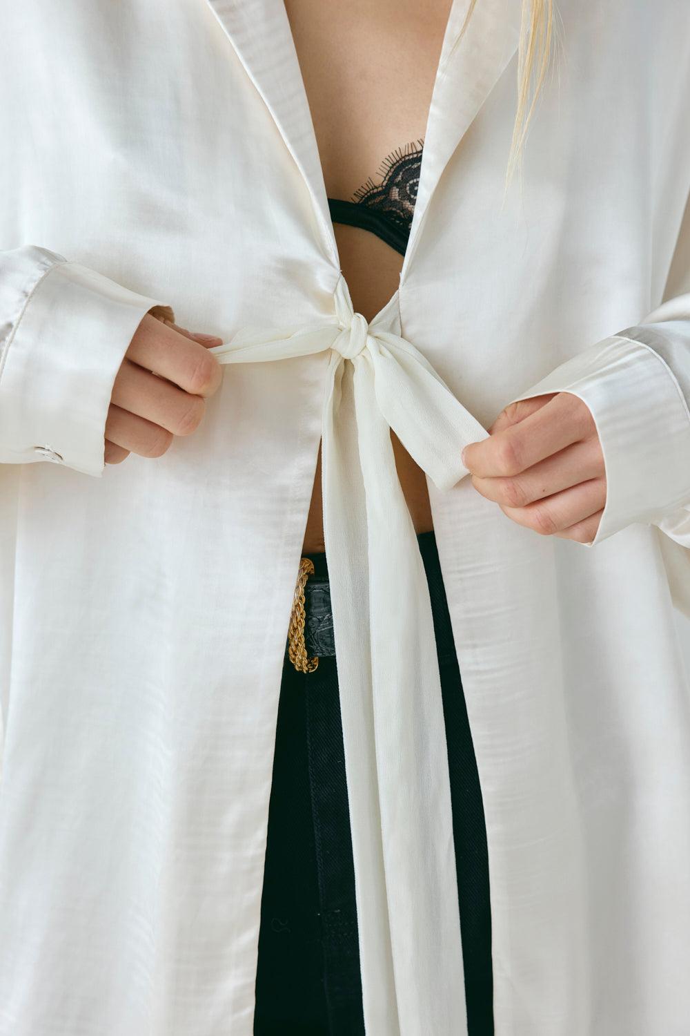 Rae Satin Top Cream Product Image