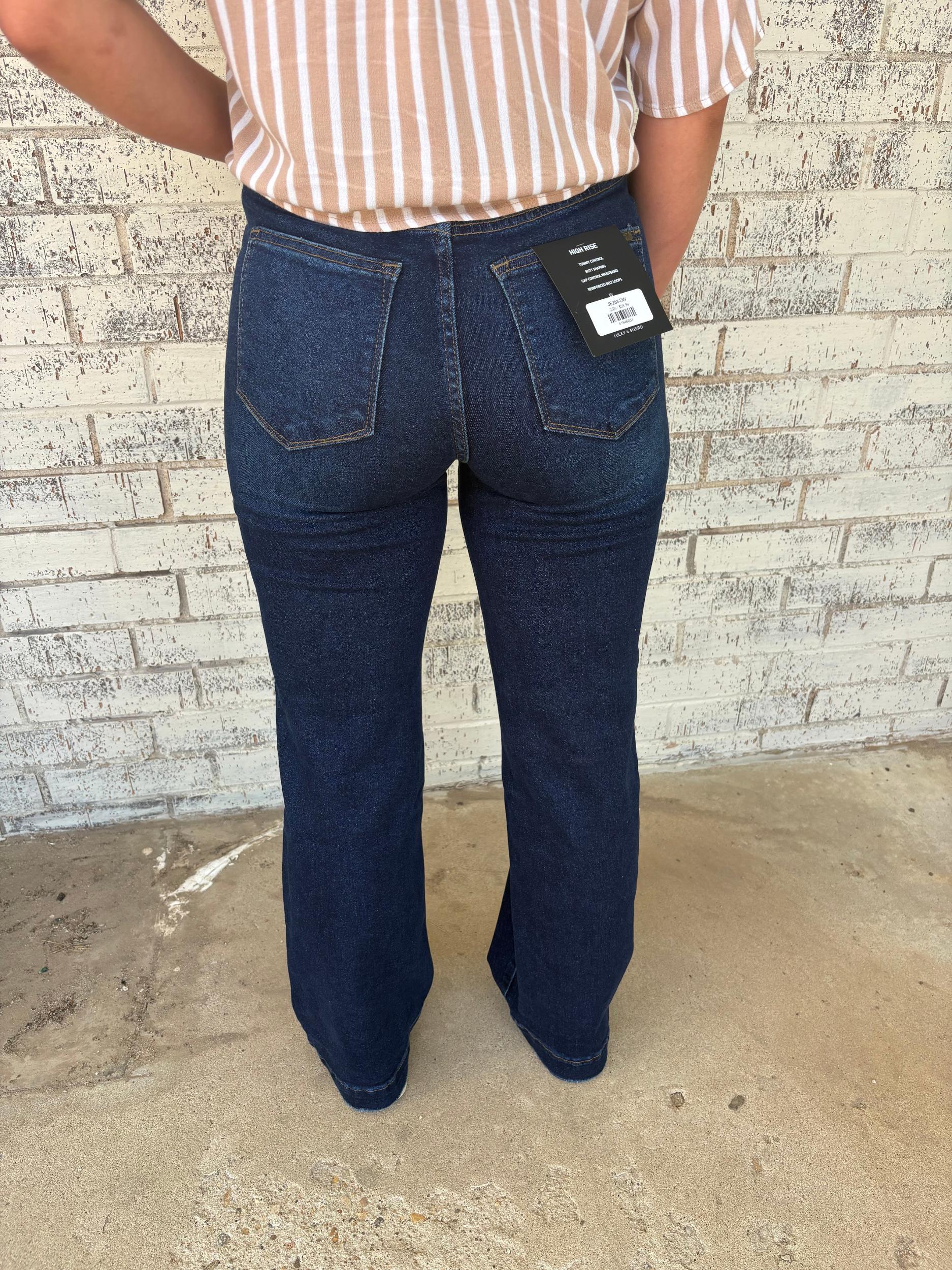 L&B Dark Wash High Rise Slim Trouser Jeans Product Image