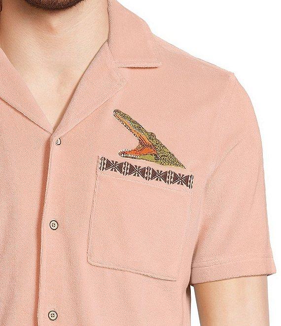 Murano Crocodile World Collection Slim Fit Embroidered Crocodile Pocket Short Sleeve Woven Shirt Product Image