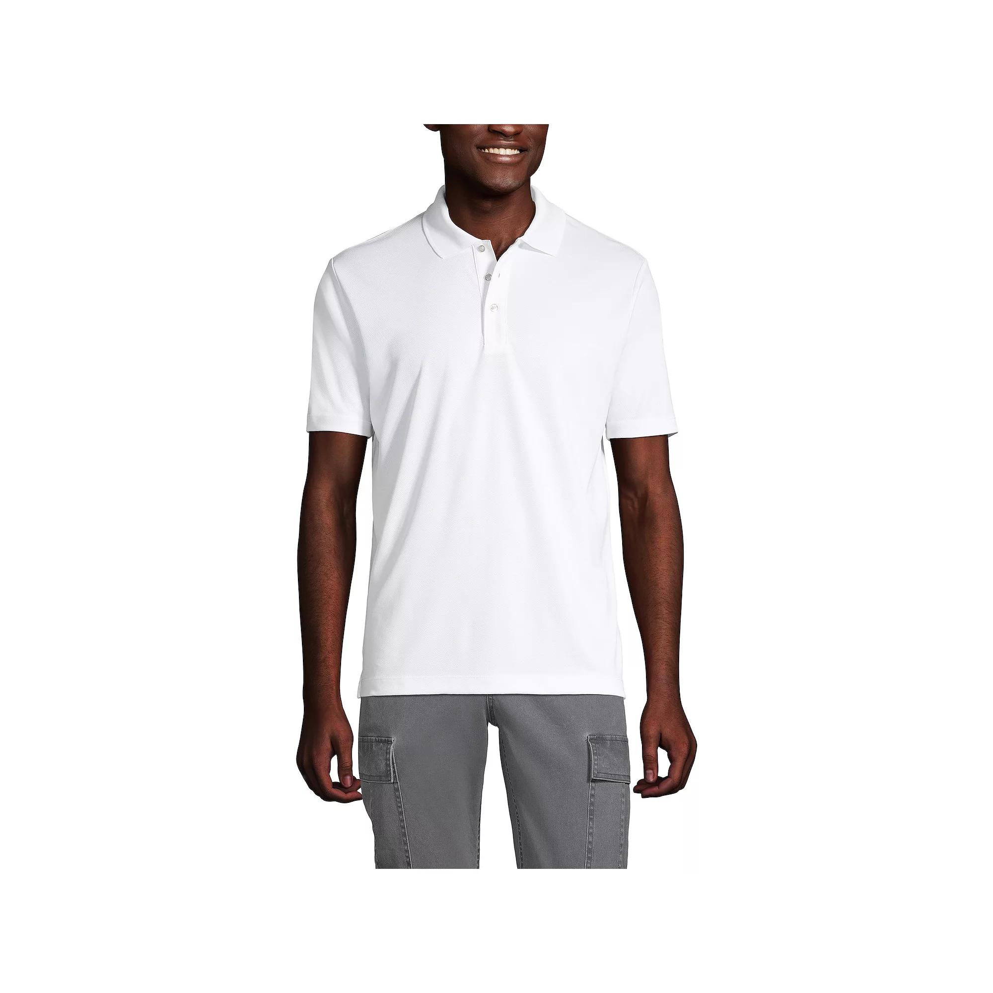 Men's Lands' End Short Sleeve Moisture-Wicking Active Polo Shirt,  Product Image