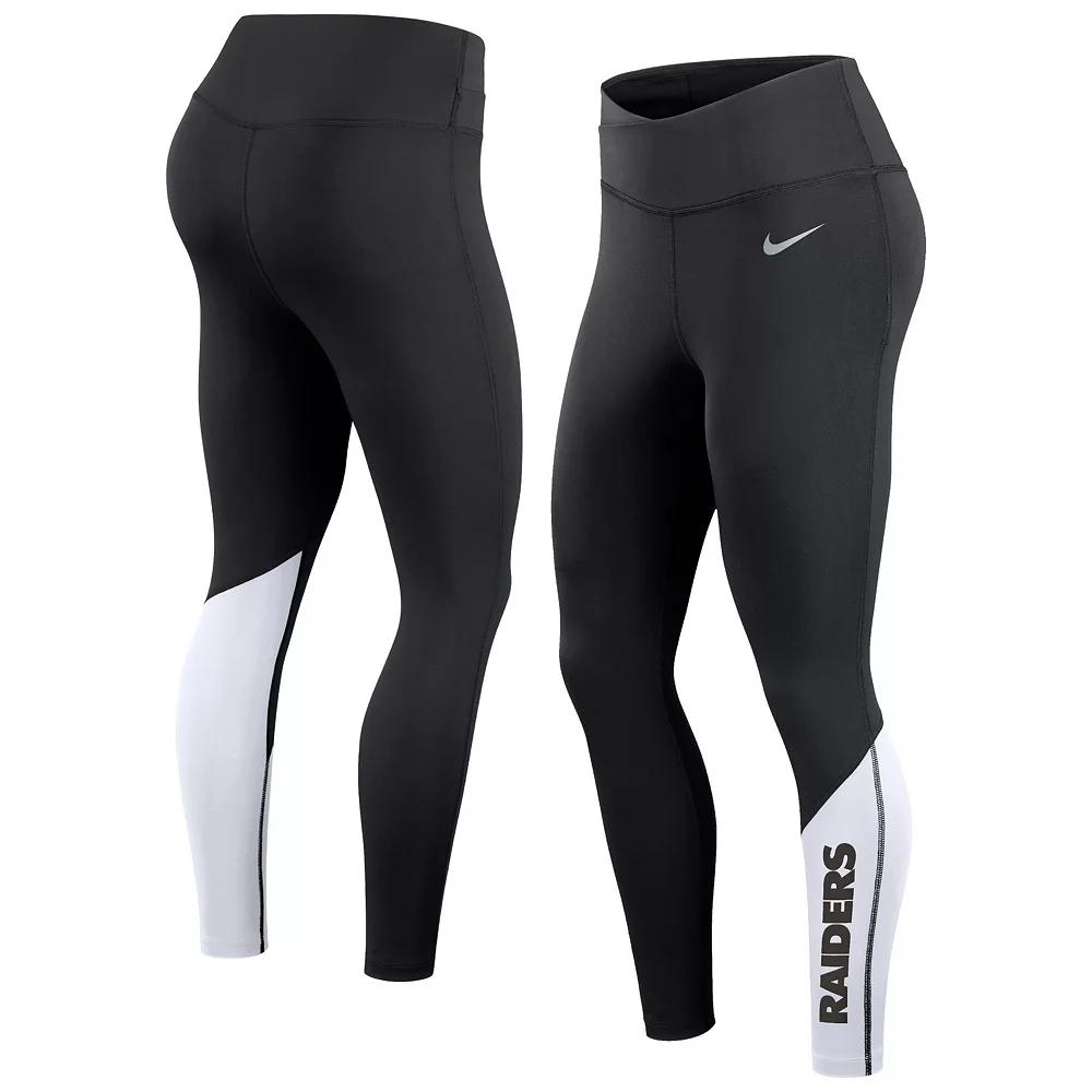 Women's Nike Black/White Las Vegas Raiders 7/8 Performance Leggings,  Product Image