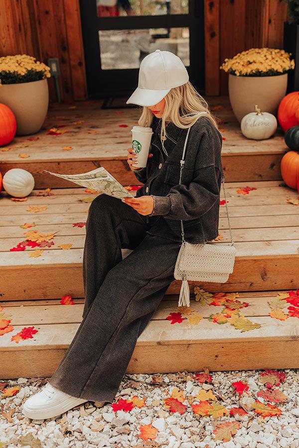 Cozy Daydream High Waist Vintage Wash Pants in Vintage Black Product Image