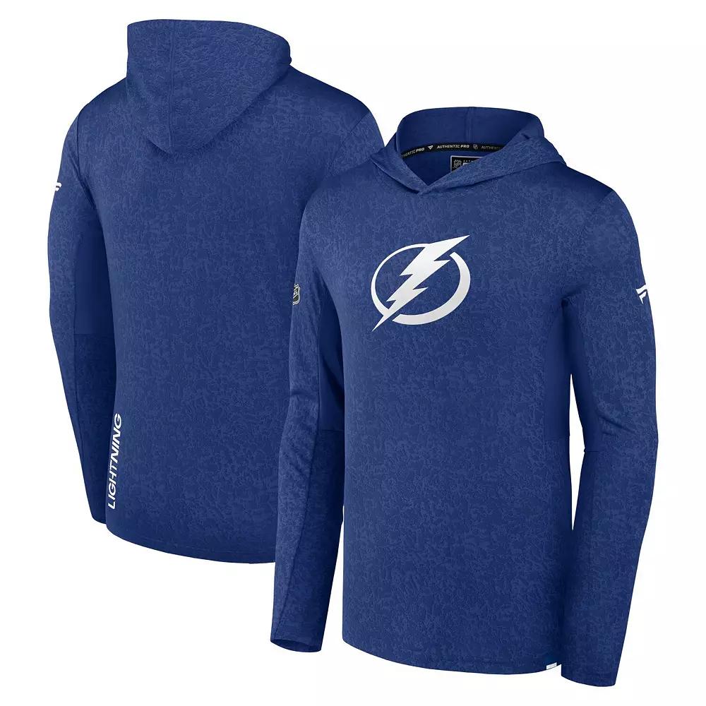 Men's Fanatics Branded Blue Tampa Bay Lightning Authentic Pro Lightweight Pullover Hoodie,  Product Image