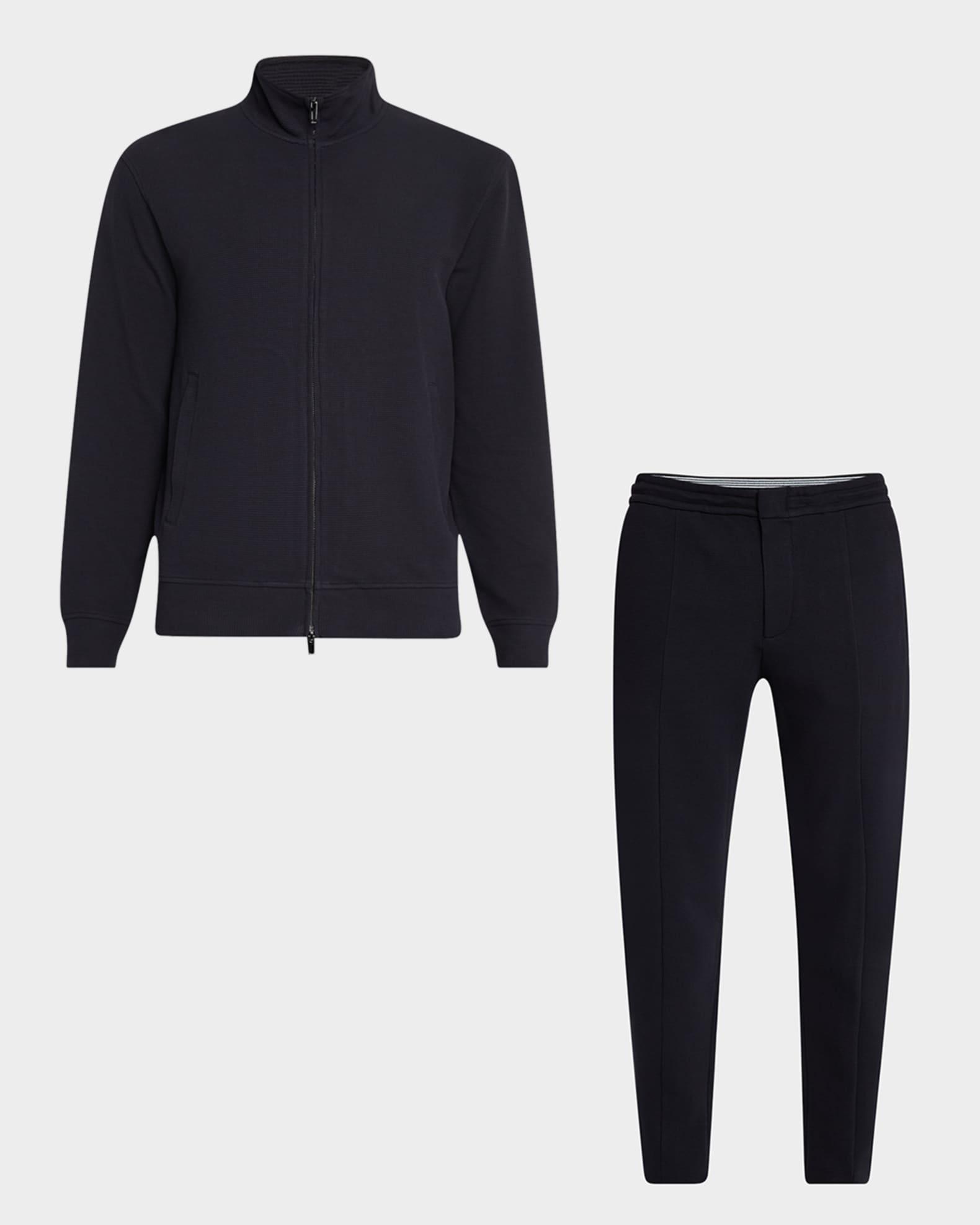 Men's Textured Cotton Full-Zip Sweater Jacket Product Image