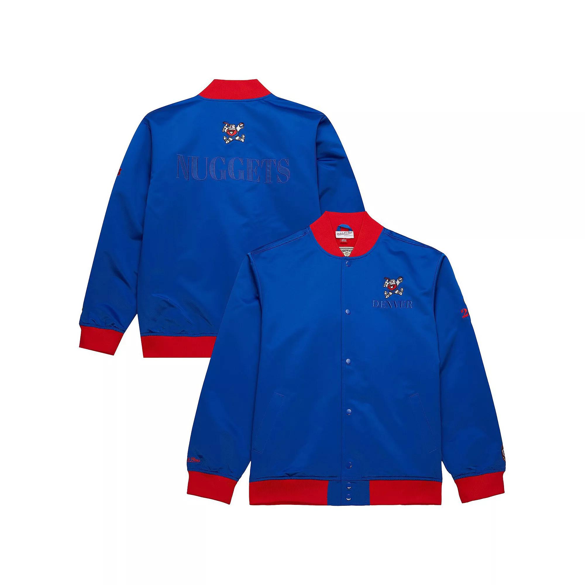 Men's Mitchell & Ness Royal Denver Nuggets Hardwood Classics Team OG 3.0 Lightweight Satin Full-Snap Jacket,  Product Image