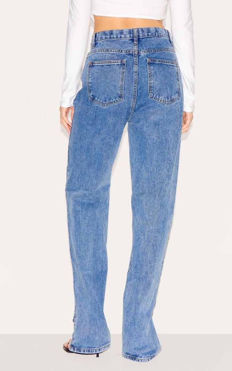 Vintage Wash Split Hem Jeans Product Image