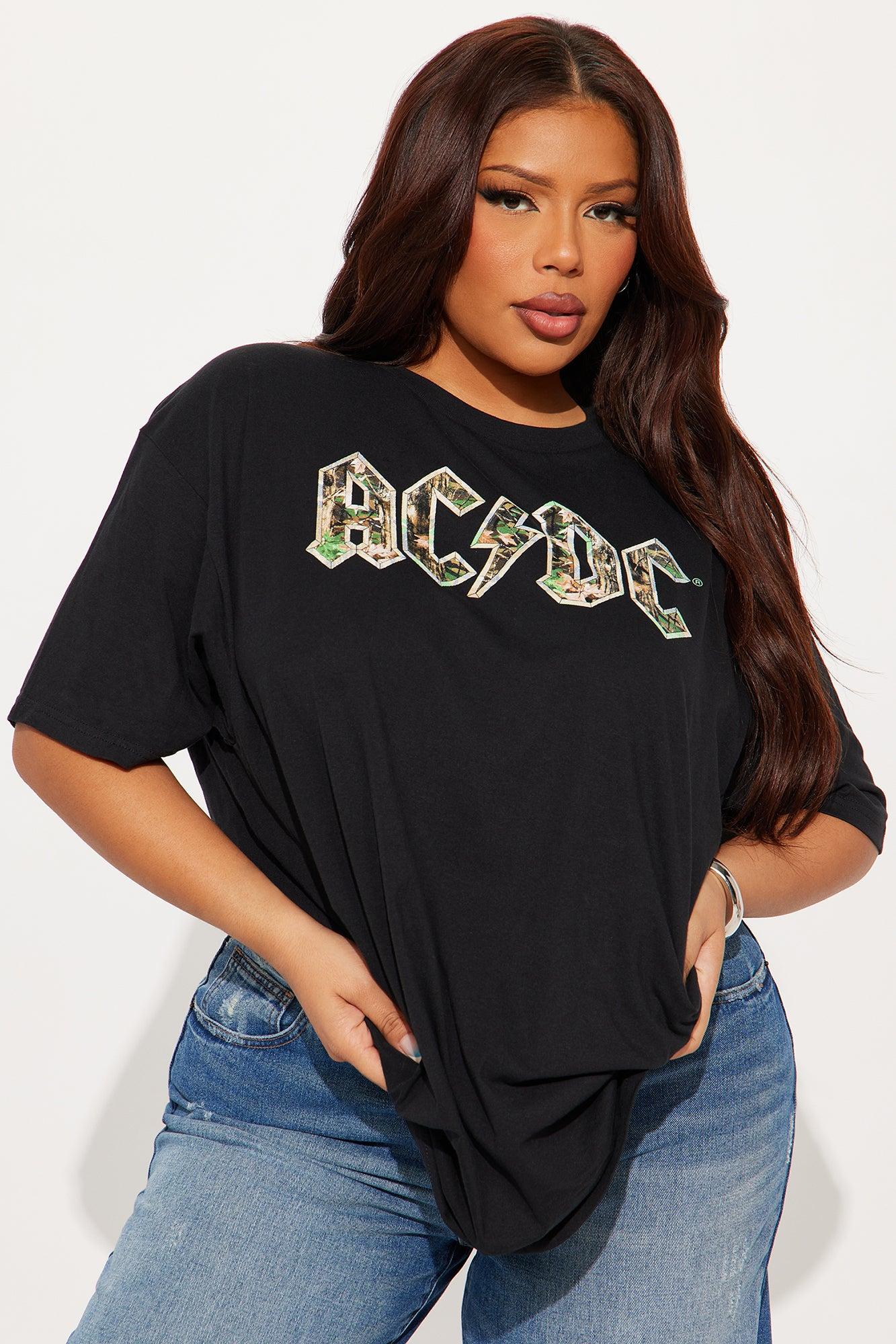ACDC Camo Oversized Tee - Black Female Product Image