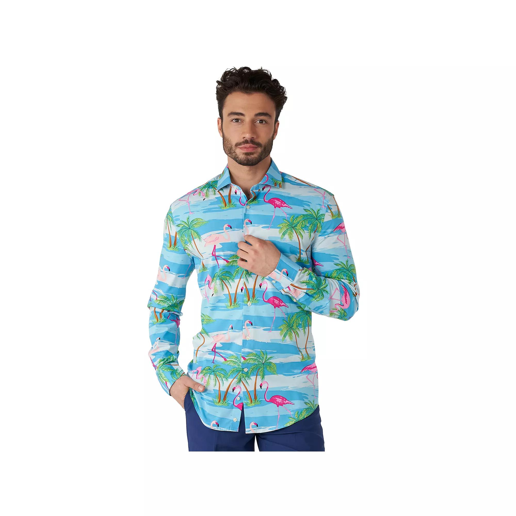 Men's OppoSuits Modern-Fit Flamingo Button-Down Dress Shirt,  Product Image