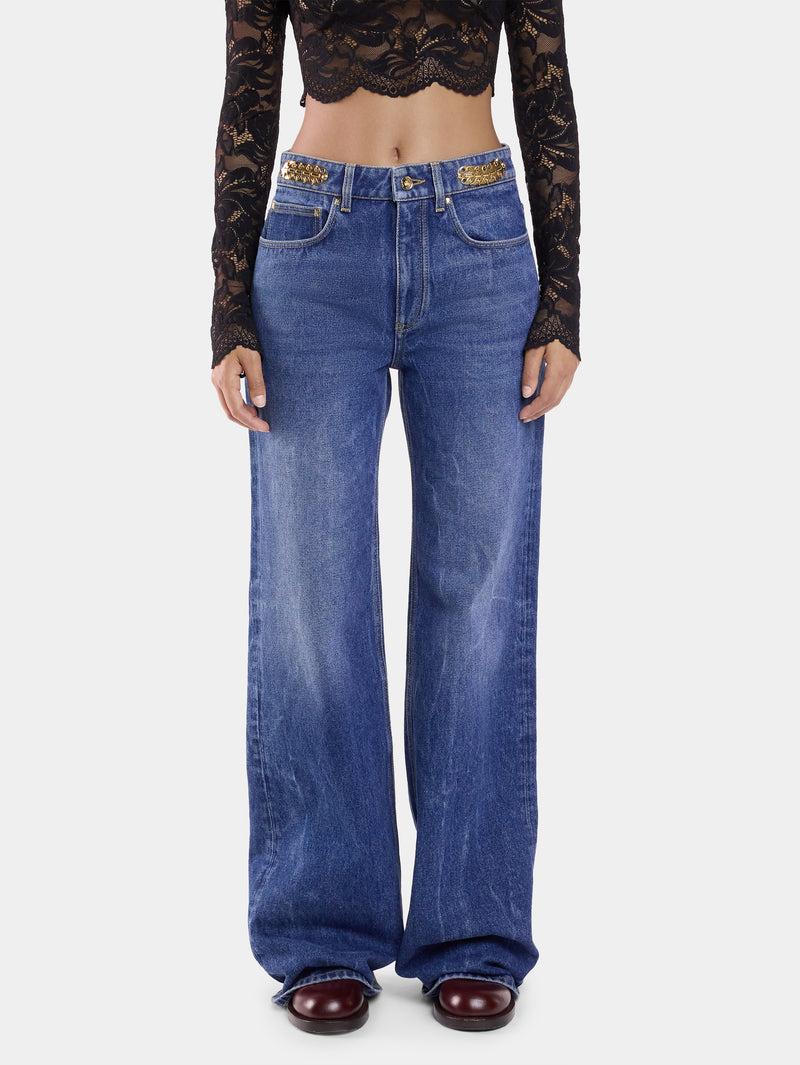 BAGGY JEANS IN DARK WASHED DENIM Product Image