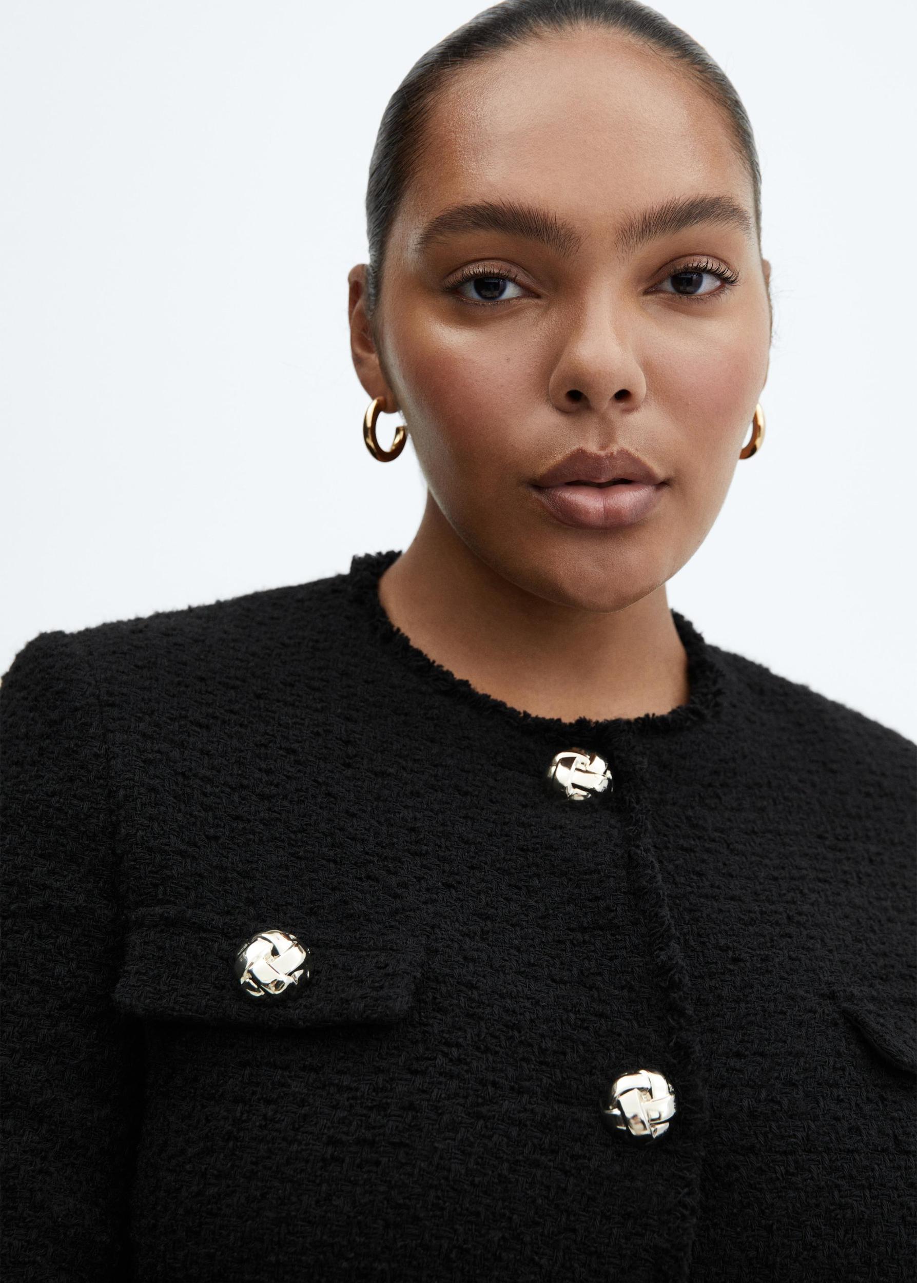 Tweed jacket with pockets - Women | MANGO USA Product Image