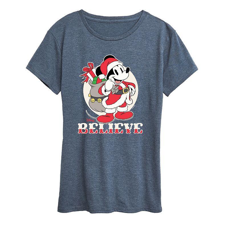 Disney's Mickey Mouse Women's Believe Holiday Graphic Tee, Girl's,  Product Image