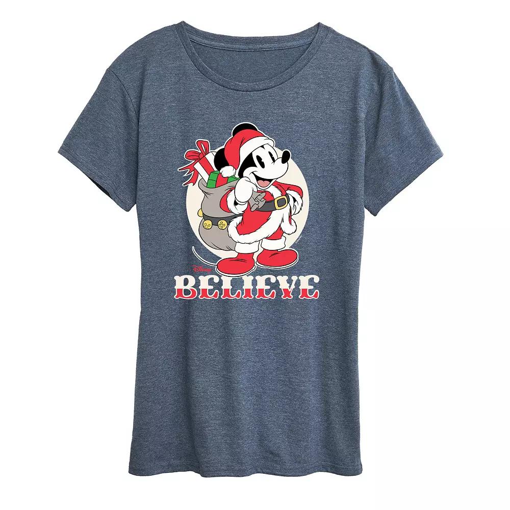 Disney's Mickey Mouse Women's Believe Holiday Graphic Tee, Girl's,  Product Image