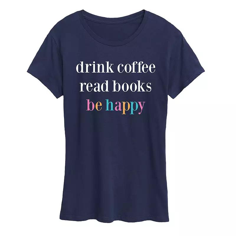 Women's Drink Coffee Be Happy Graphic Tee, Girl's,  Product Image