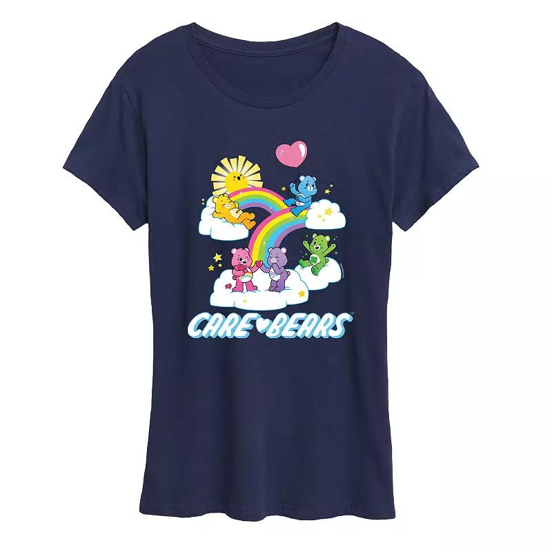 Womens Care Bears Group Logo Graphic Tee Grey Blue Product Image