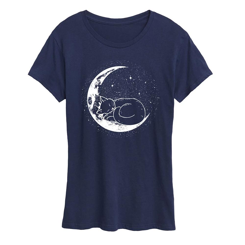 Women's Cat Nap Moon Graphic Tee,  Product Image