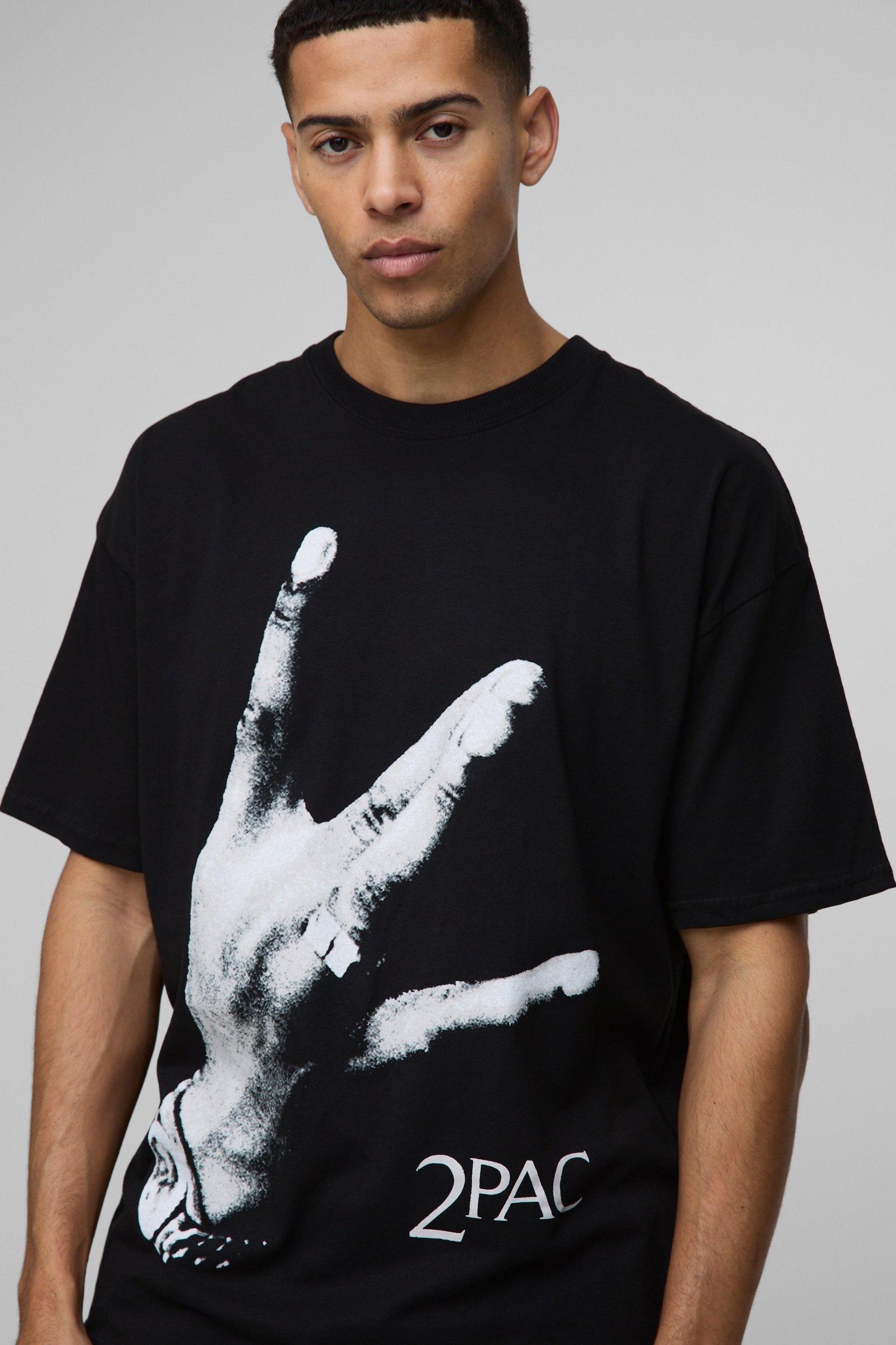 Oversized Tupac License Graphic T Shirt | boohooMAN USA Product Image