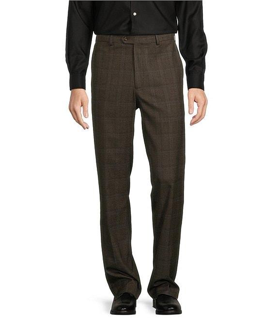 TravelSmart Classic Fit Flat Front Plaid Chino Pants Product Image