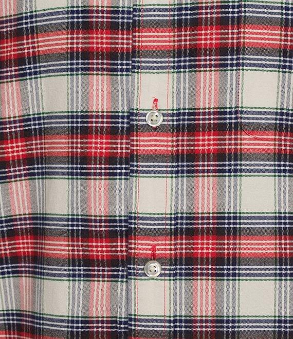 Roundtree & Yorke Long Sleeve Large Plaid Oxford Sport Shirt Product Image