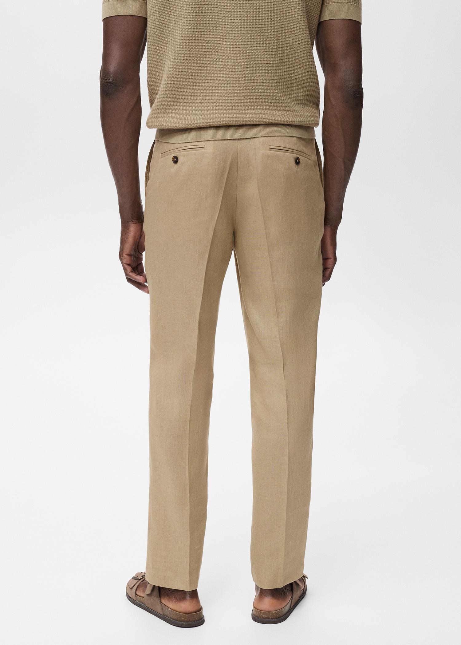 Slim-fit 100% linen pants - Men | MANGO USA Product Image