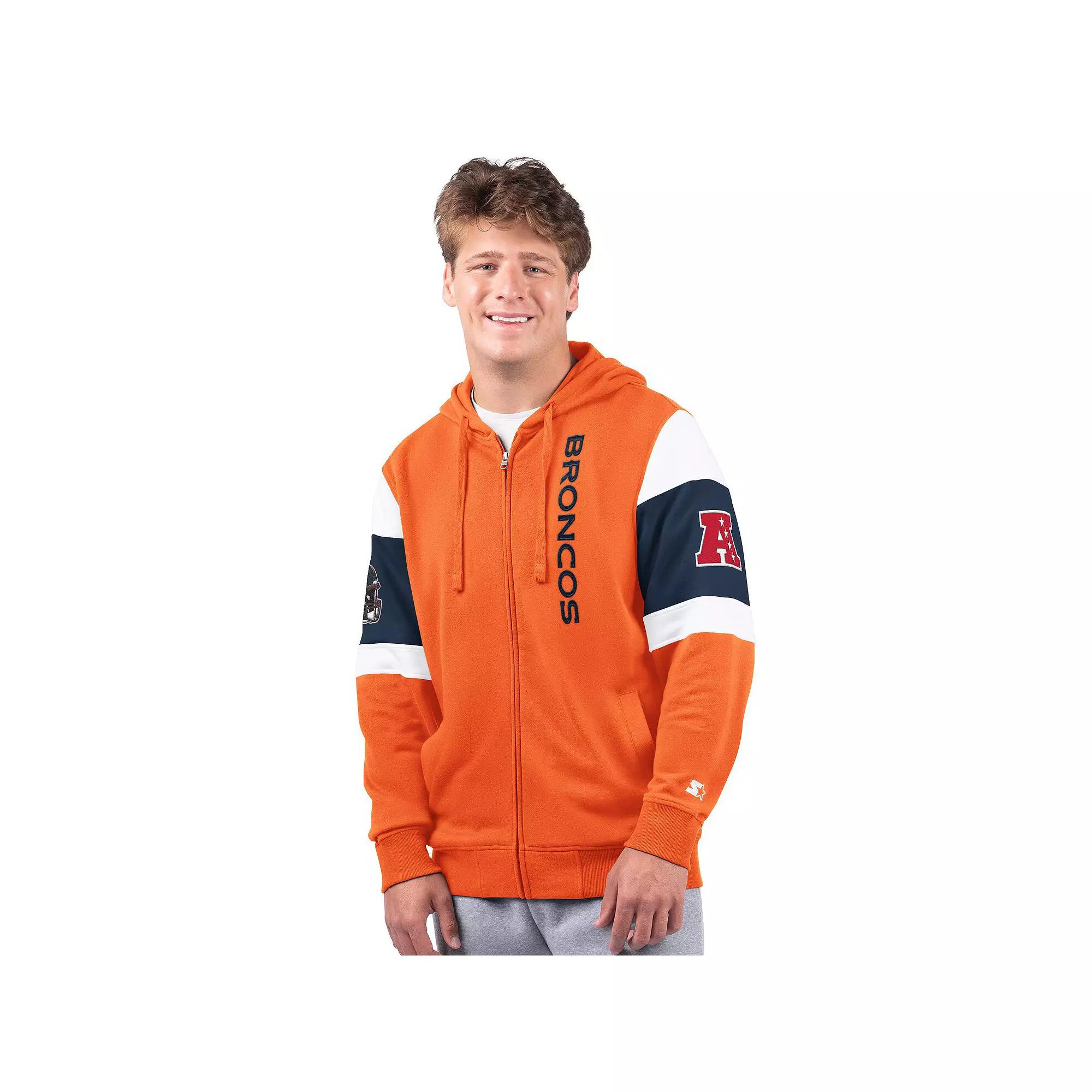 Men's Starter Orange Denver Broncos Extreme Full-Zip Hoodie,  Product Image