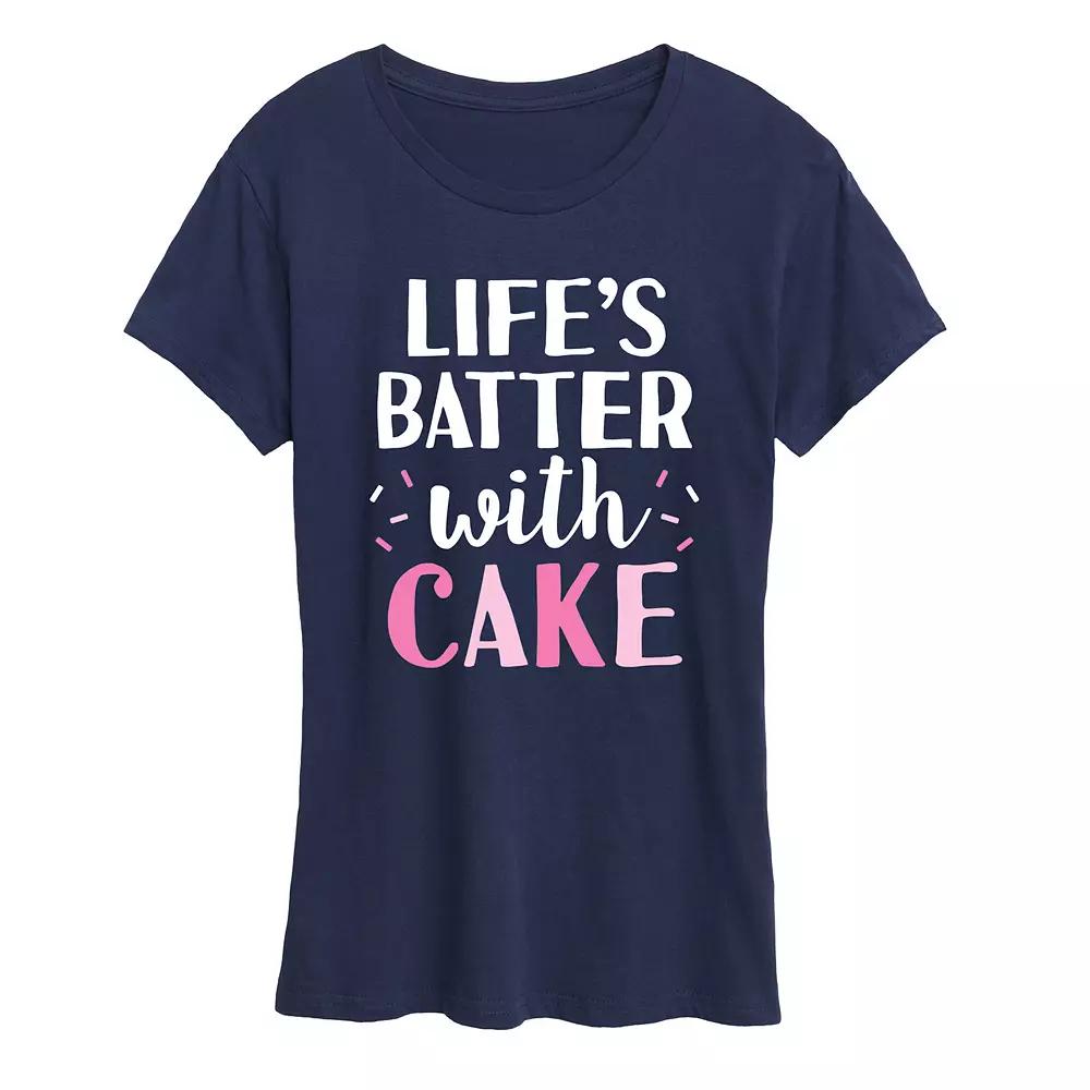 Plus Life's Batter With Cake Graphic Tee, Women's,  Product Image