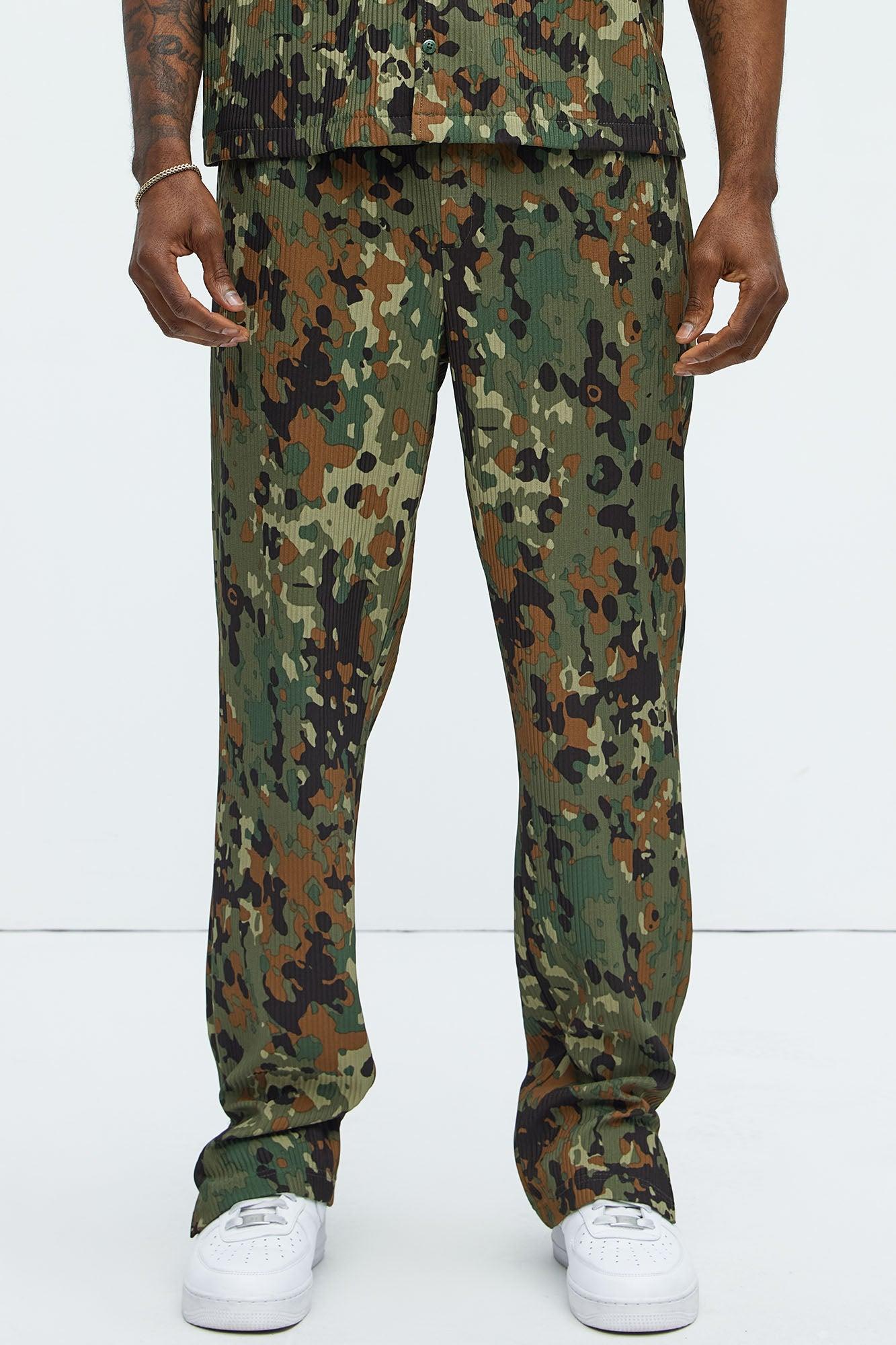 Show Up Slim Slit Pants - Camouflage Product Image