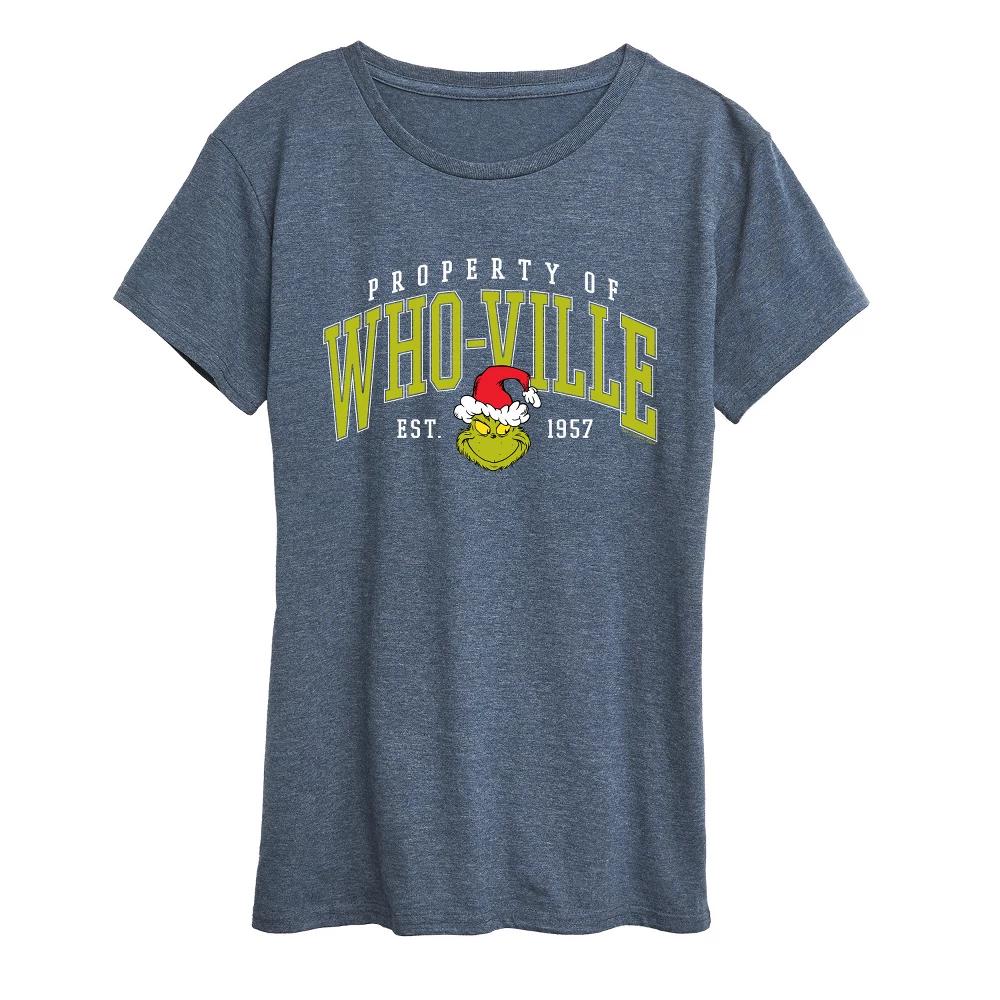 Women's Dr. Seuss The Grinch - Whoville Collegiate Short Sleeve Graphic T-Shirt Product Image