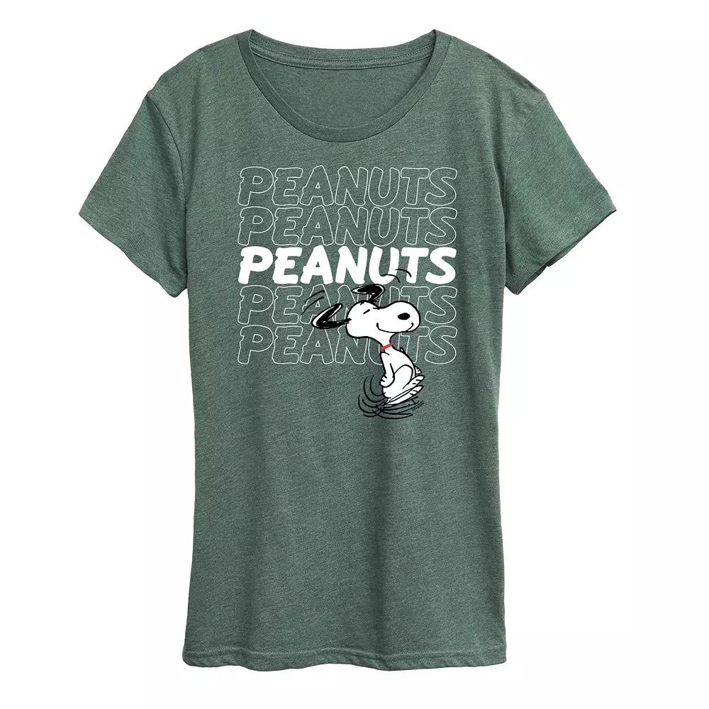 Women's Peanuts Snoopy Logo Repeat Graphic Tee, Girl's,  Product Image