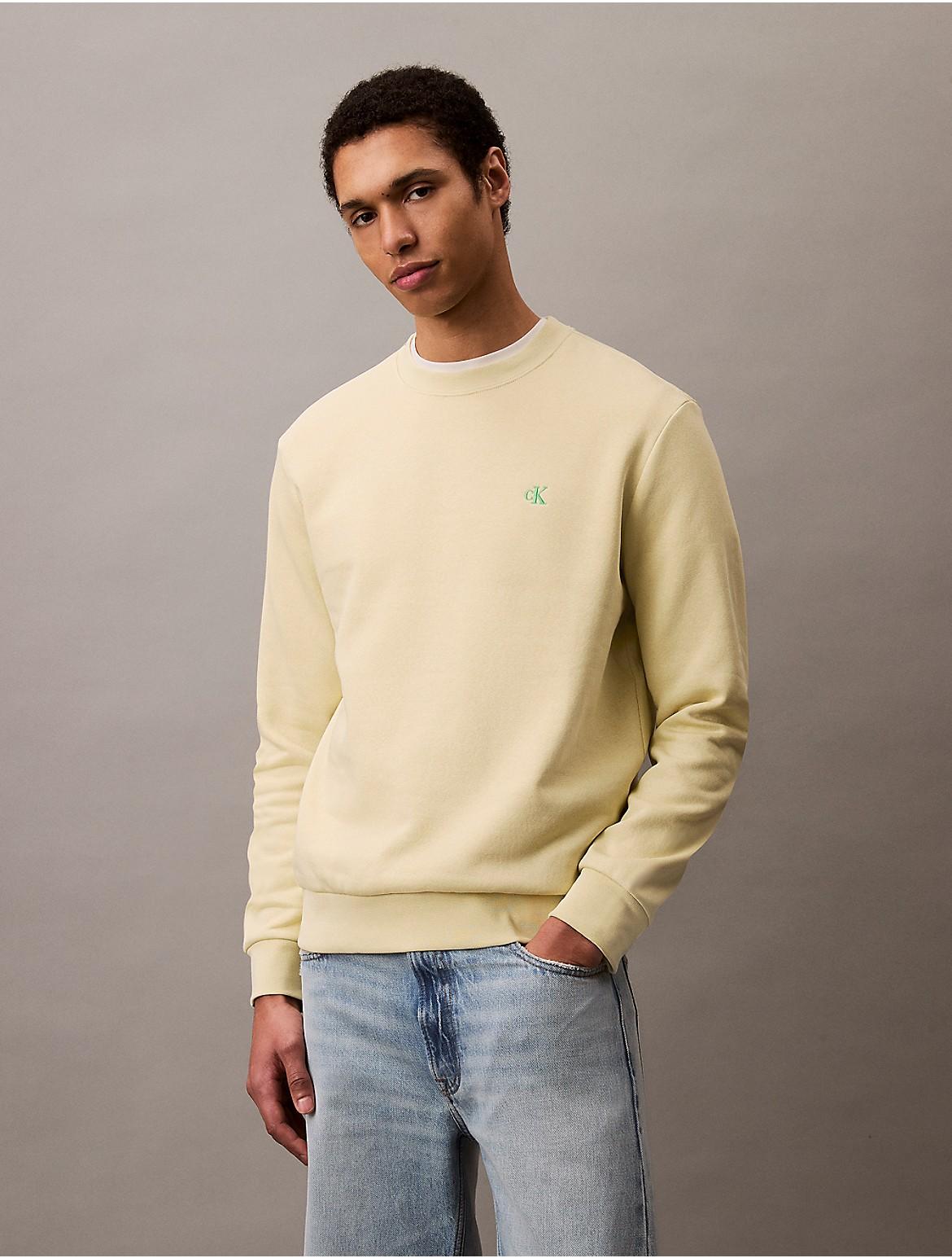 Calvin Klein Mens Archive Logo Fleece Crewneck Sweatshirt Product Image