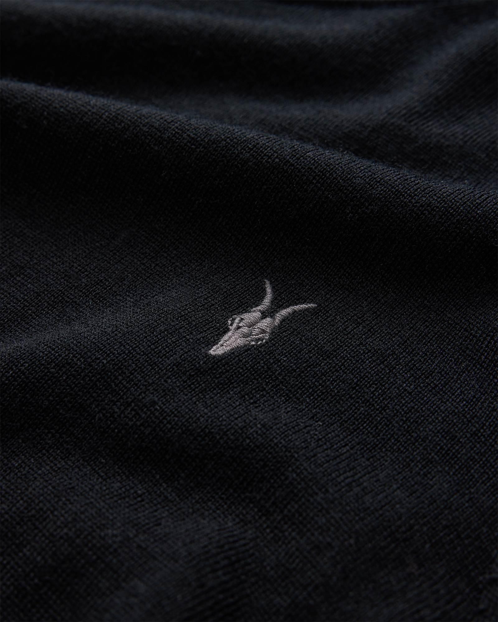 Mode Merino Crew Neck Ramskull Sweater Black | ALLSAINTS US Product Image