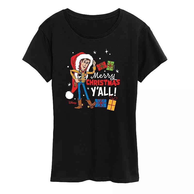 Disney / Pixar's Toy Story Women's Christmas Woody Graphic Tee, Girl's,  Product Image