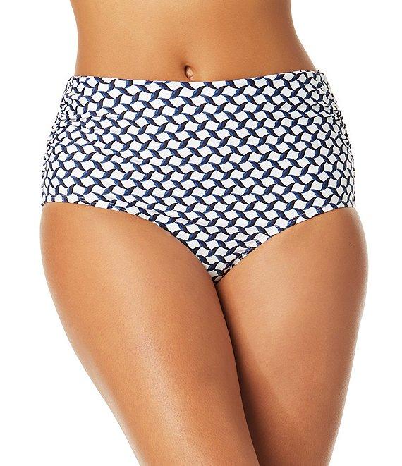 Anne Cole Neo Geo High Waist Convertible Shirred Swim Bottom Product Image