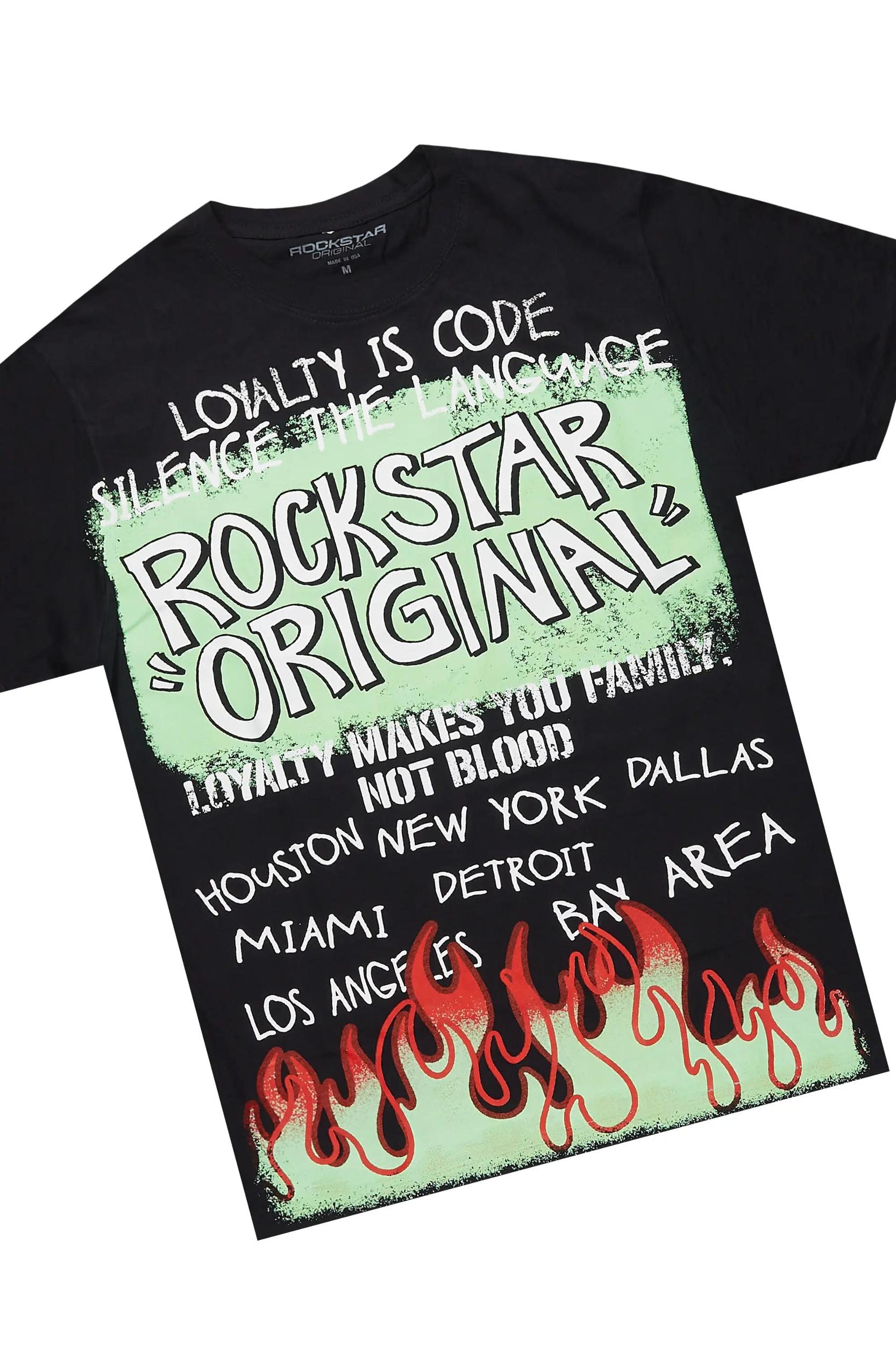 Beno Black T-Shirt/Denim Short Set Male Product Image