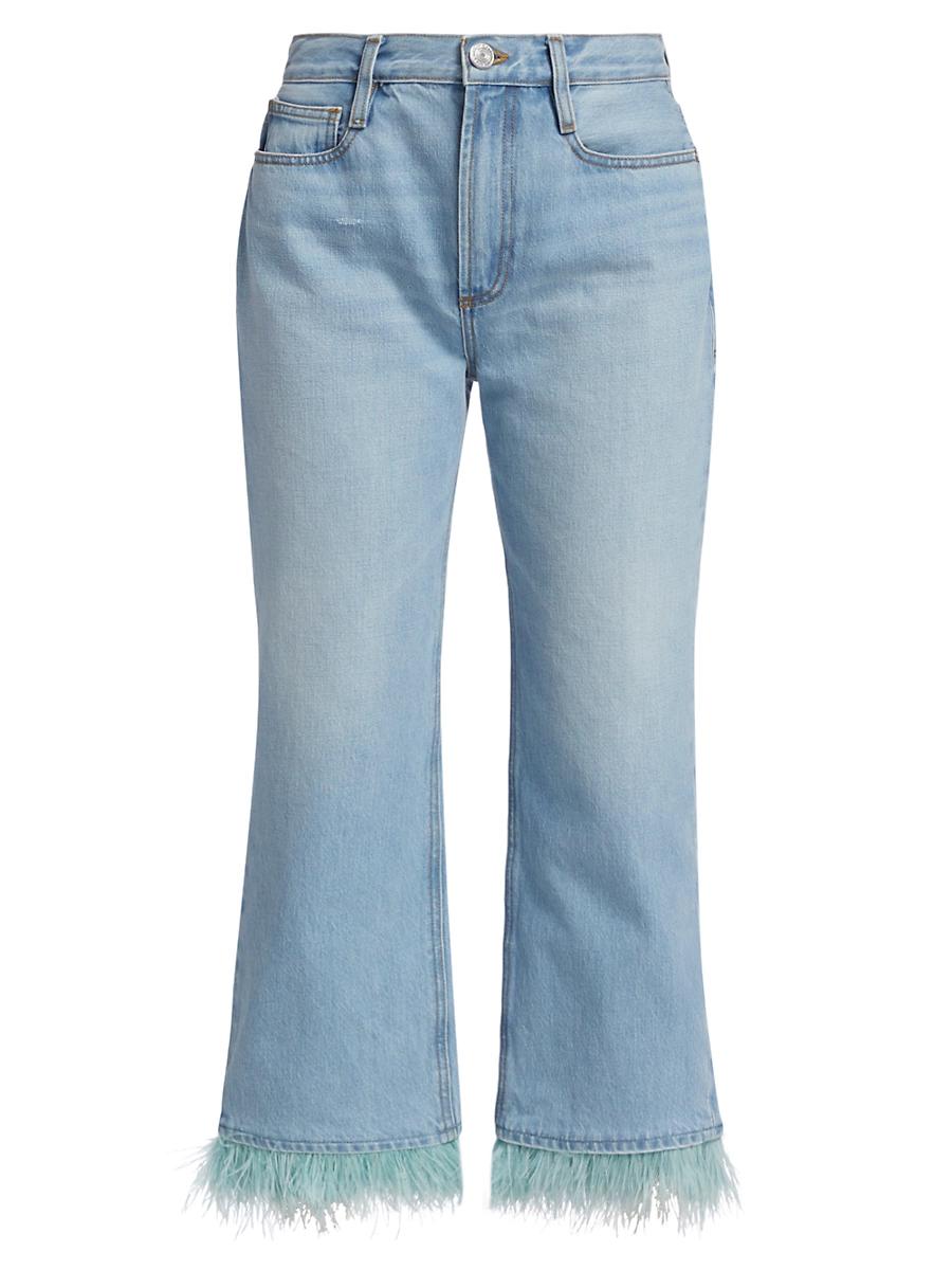 Womens Le Dancing Jane Feather-Trim Jeans Product Image