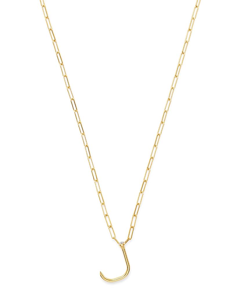 Zoe Lev 14K Yellow Gold Large Nail Initial Necklace, 18 Product Image