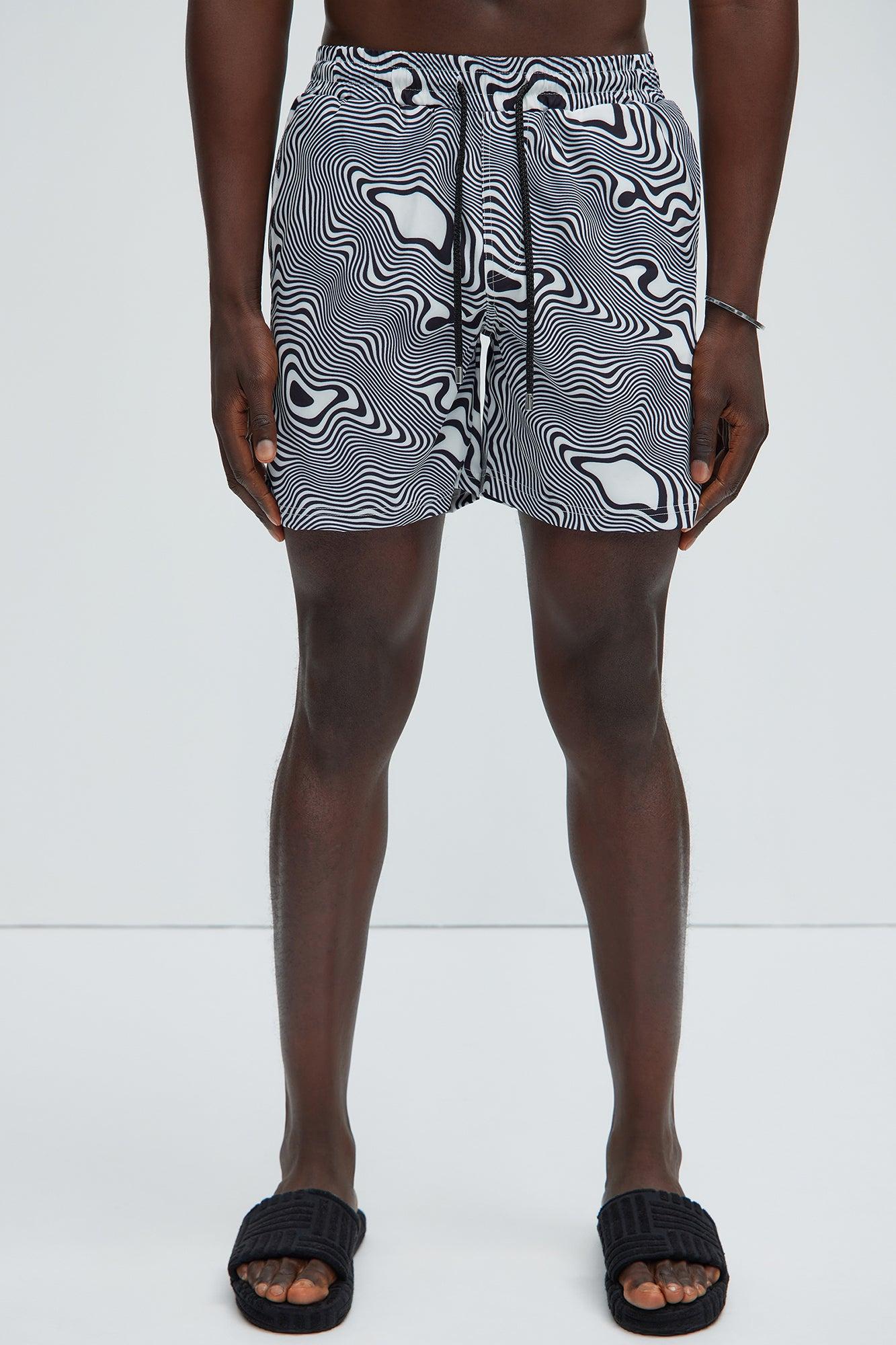 Your Trippy Swim Trunks - Black/White Product Image