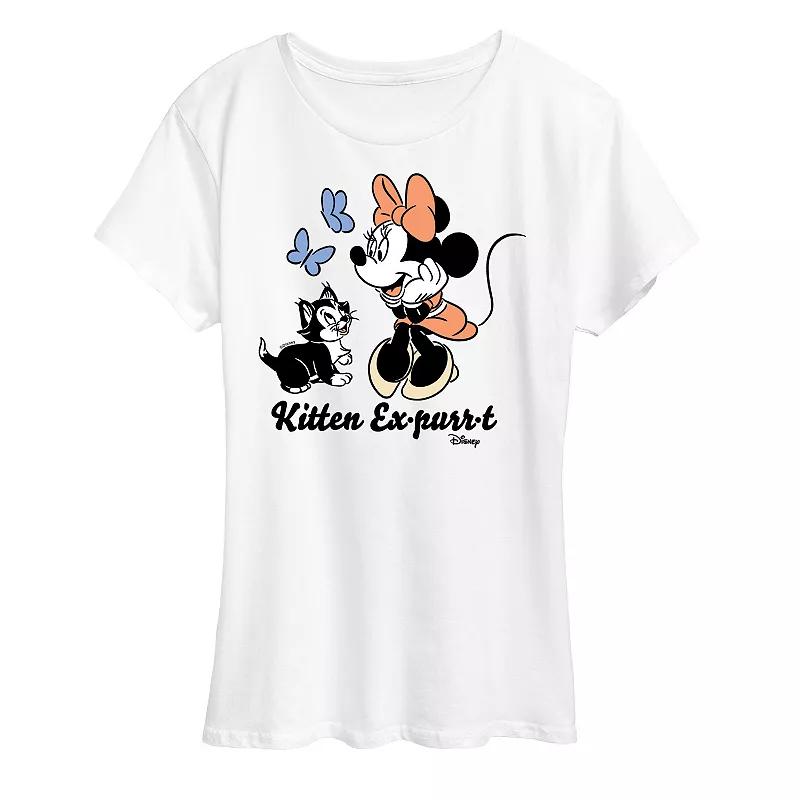 Disney's Minnie Mouse & Figaro Women's Kitten Expurrt Graphic Tee, Girl's,  Product Image