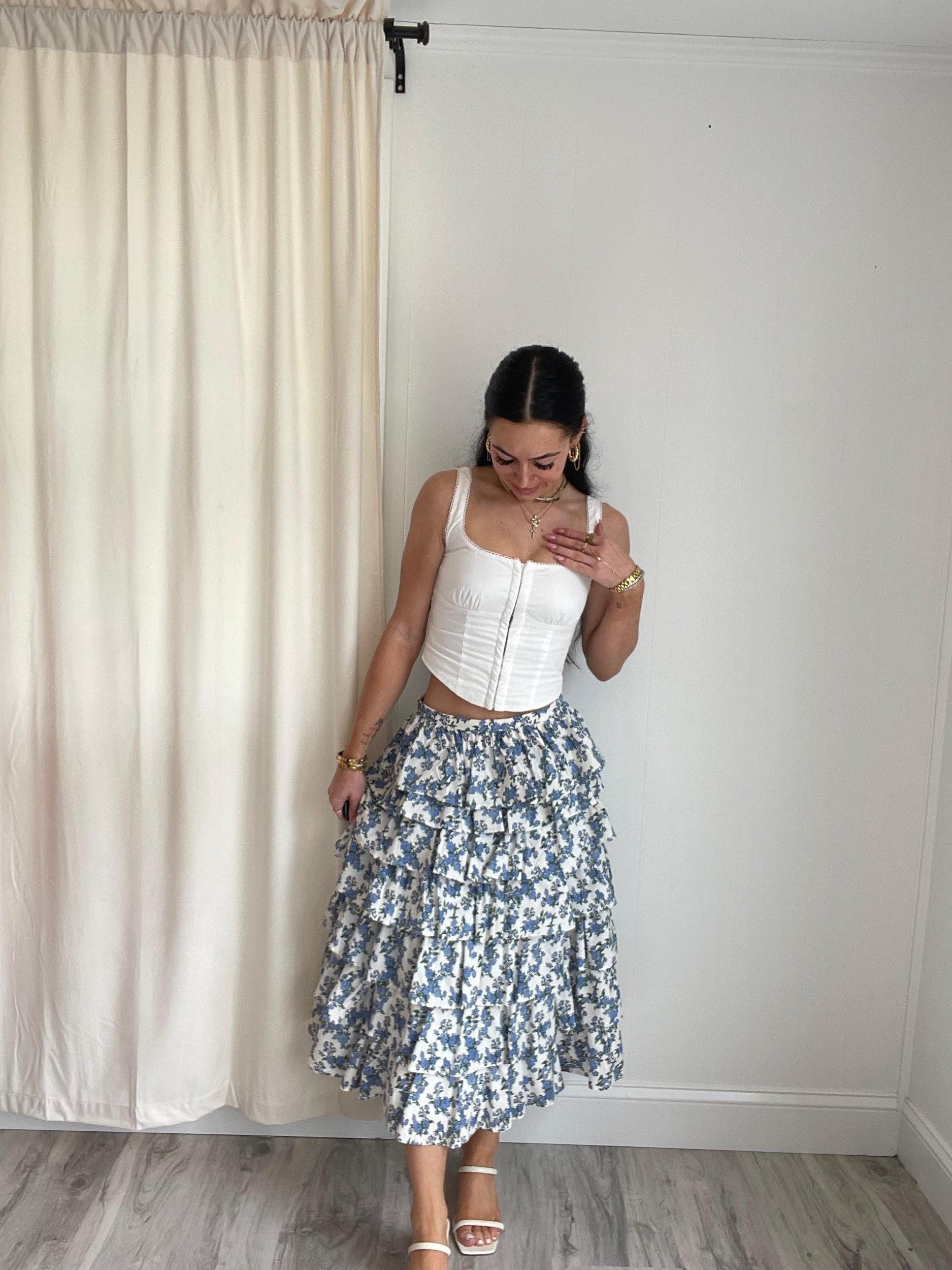 Kendall Tiered Ruffle Midi Skirt | FINAL SALE Product Image