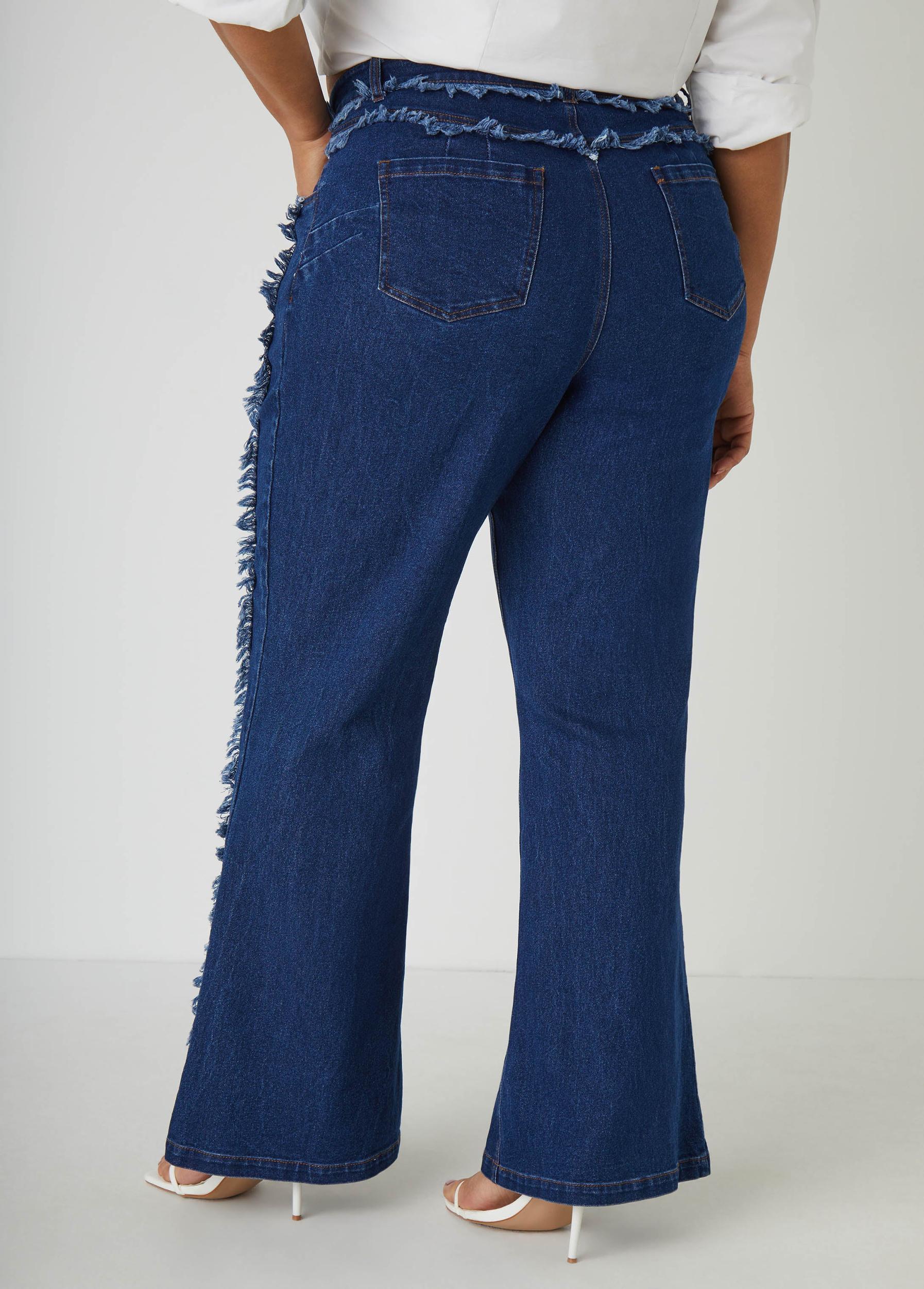 Frayed Straight Leg Jeans Product Image