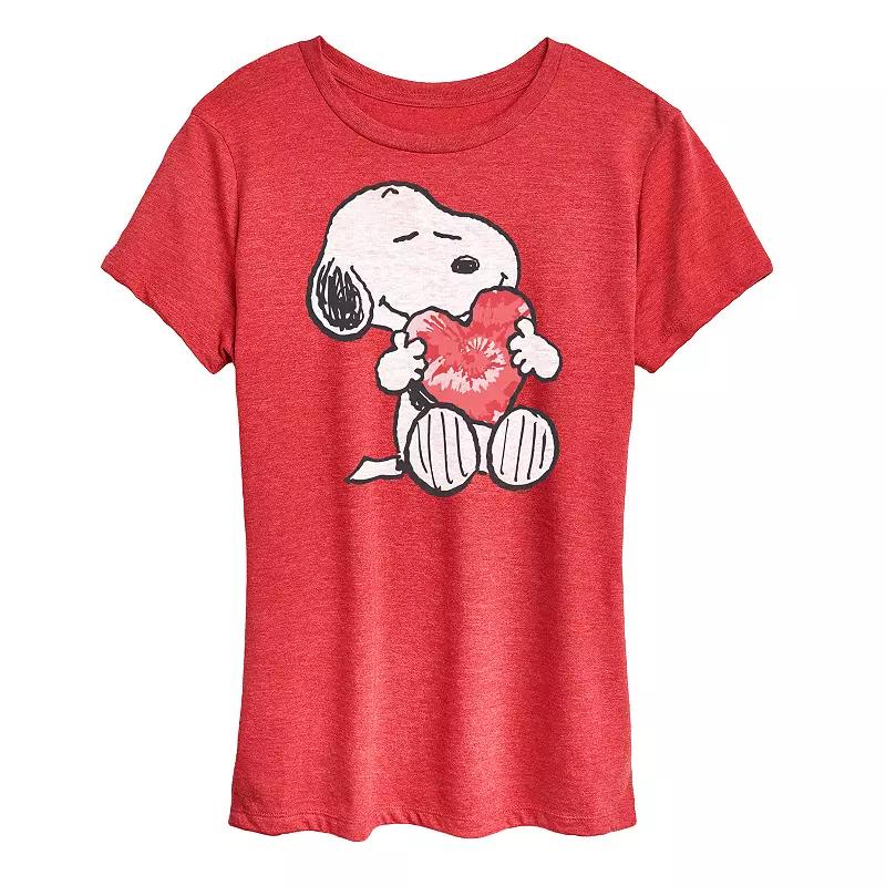 Women's Peanuts Snoopy With Heart Graphic Tee, Girl's,  Product Image