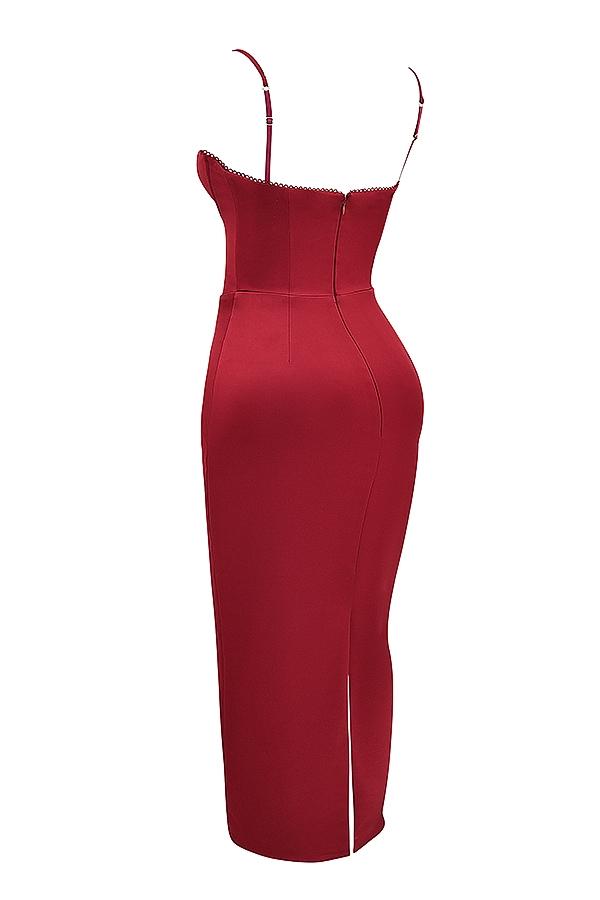 Stefania  ruby corset maxi dress Product Image