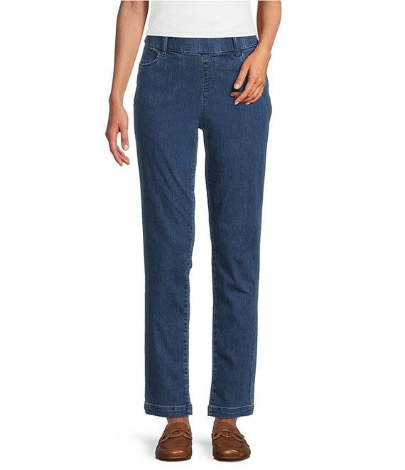 Intro Stella Straight Leg Pull-On Denim Pants Product Image