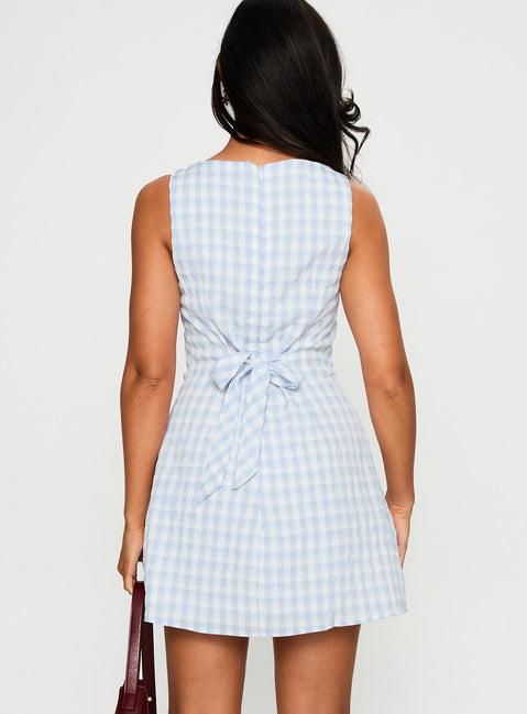Alfalfa Mini Dress Blue Check Product Image
