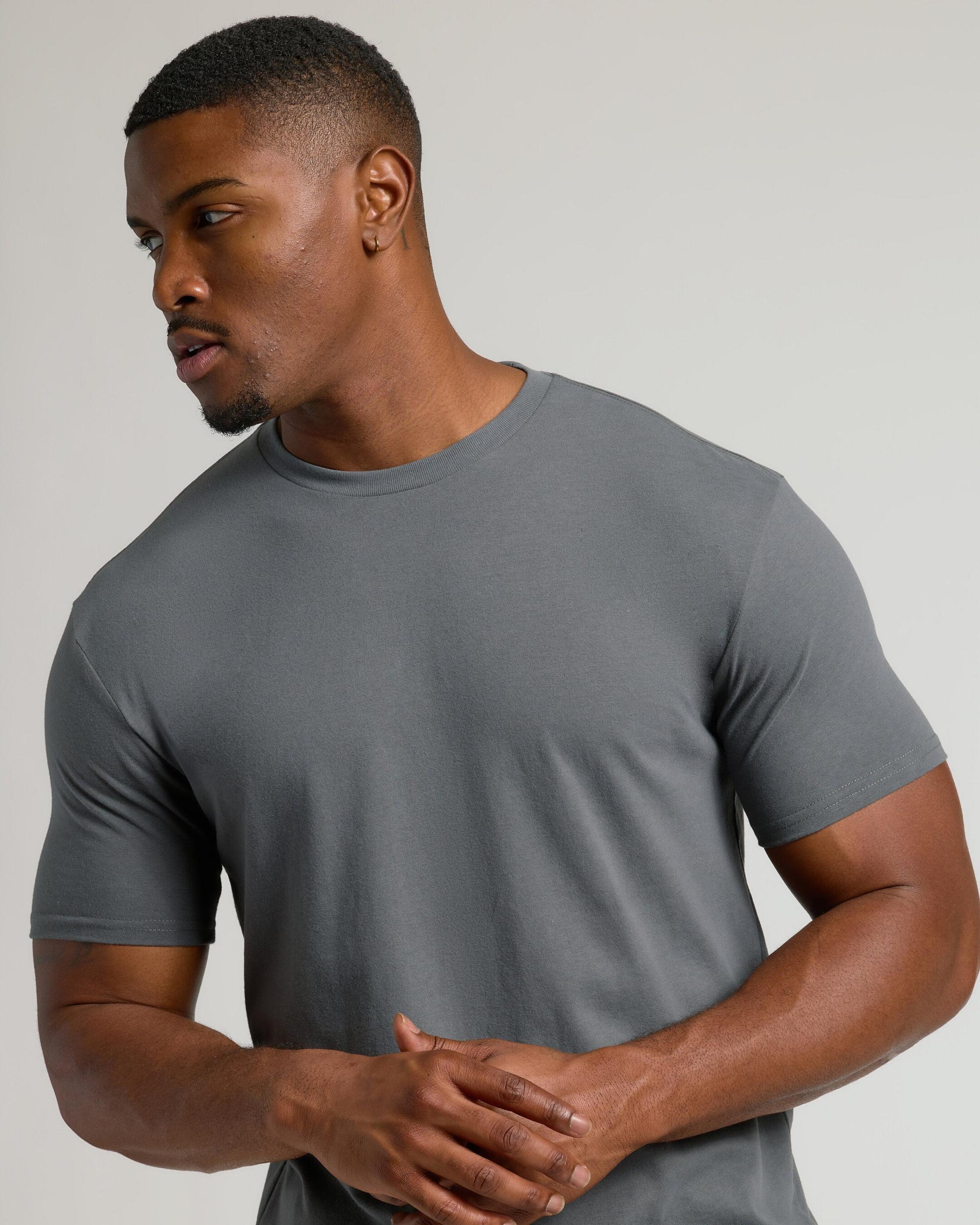 Carbon Tall Straight Hem Crew Neck T-Shirt Product Image