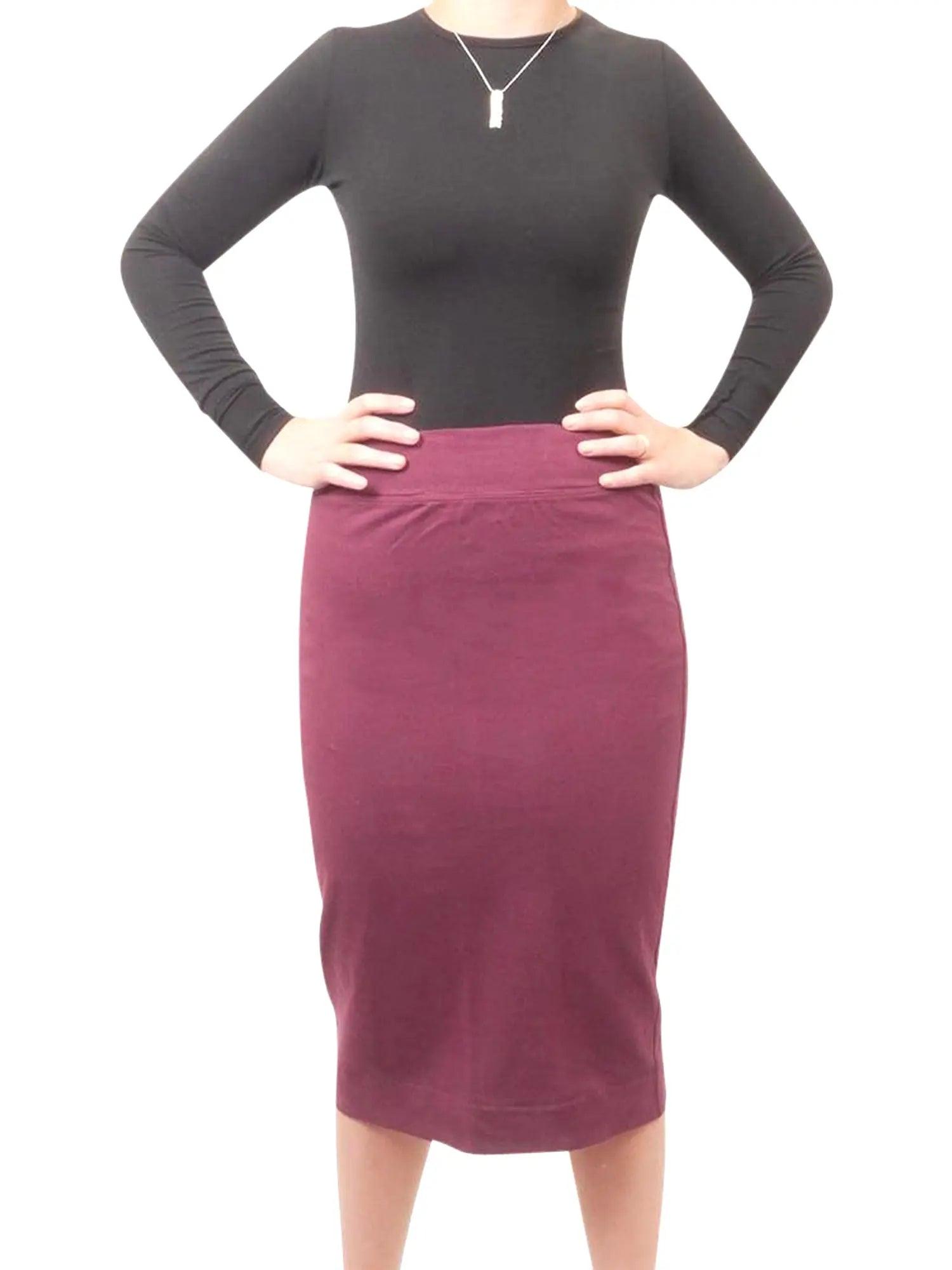 Hard Tail Wide Cut Cotton Pencil Skirt W-525 Product Image
