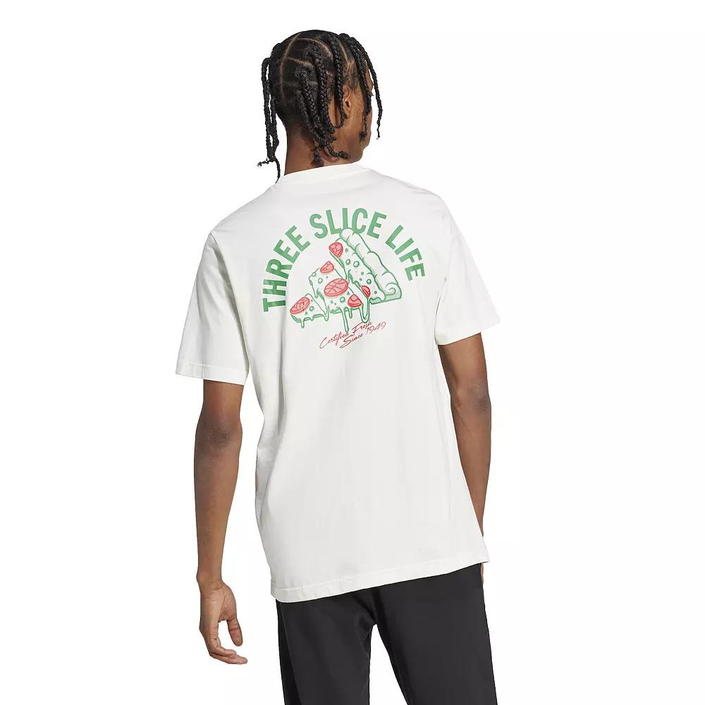 adidas Lounge Pizza Graphic Tee Collegiate Green XL Mens Product Image