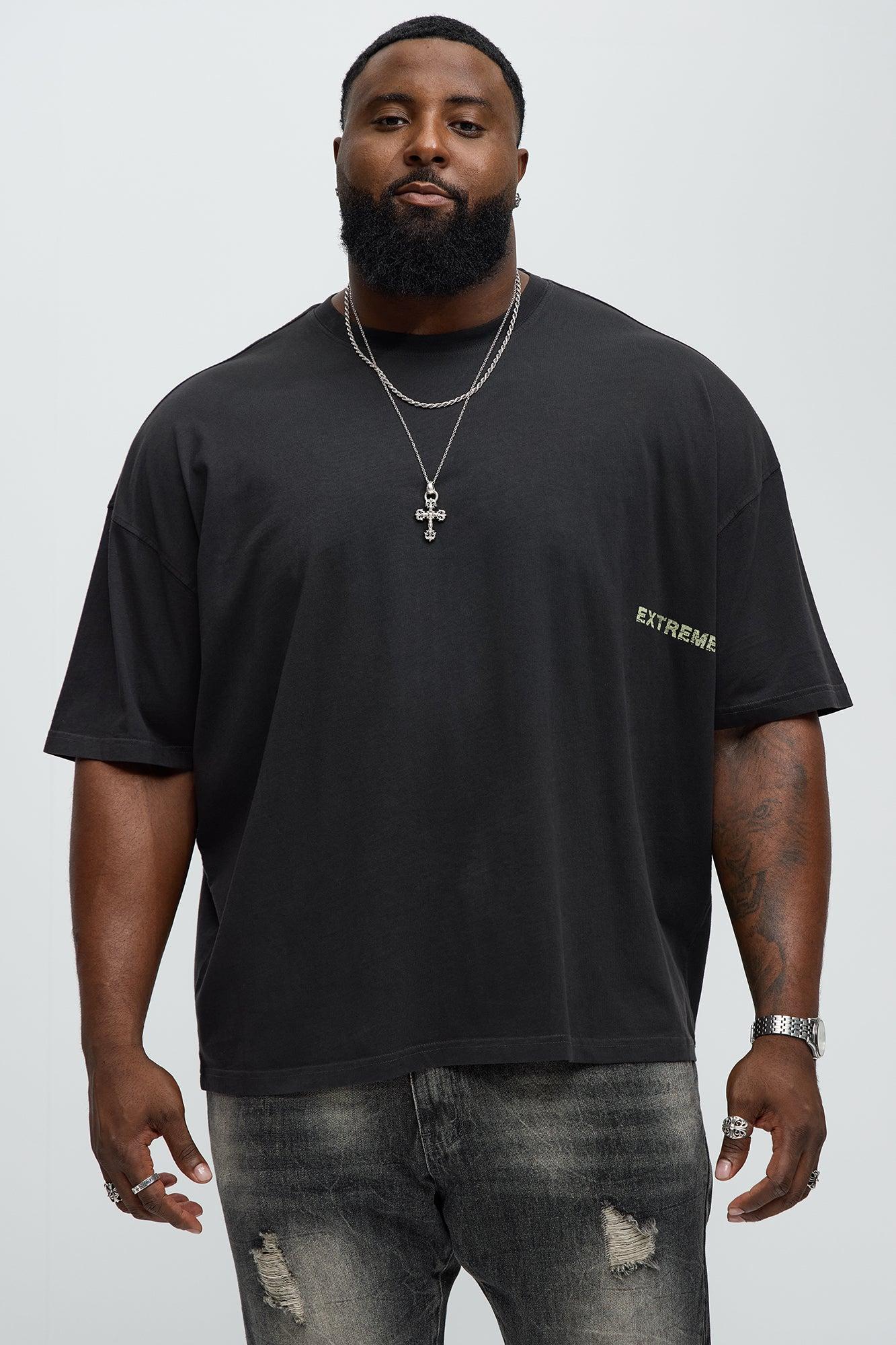 Extreme Shine Oversized Short Sleeve Tee - Black Wash Male Product Image