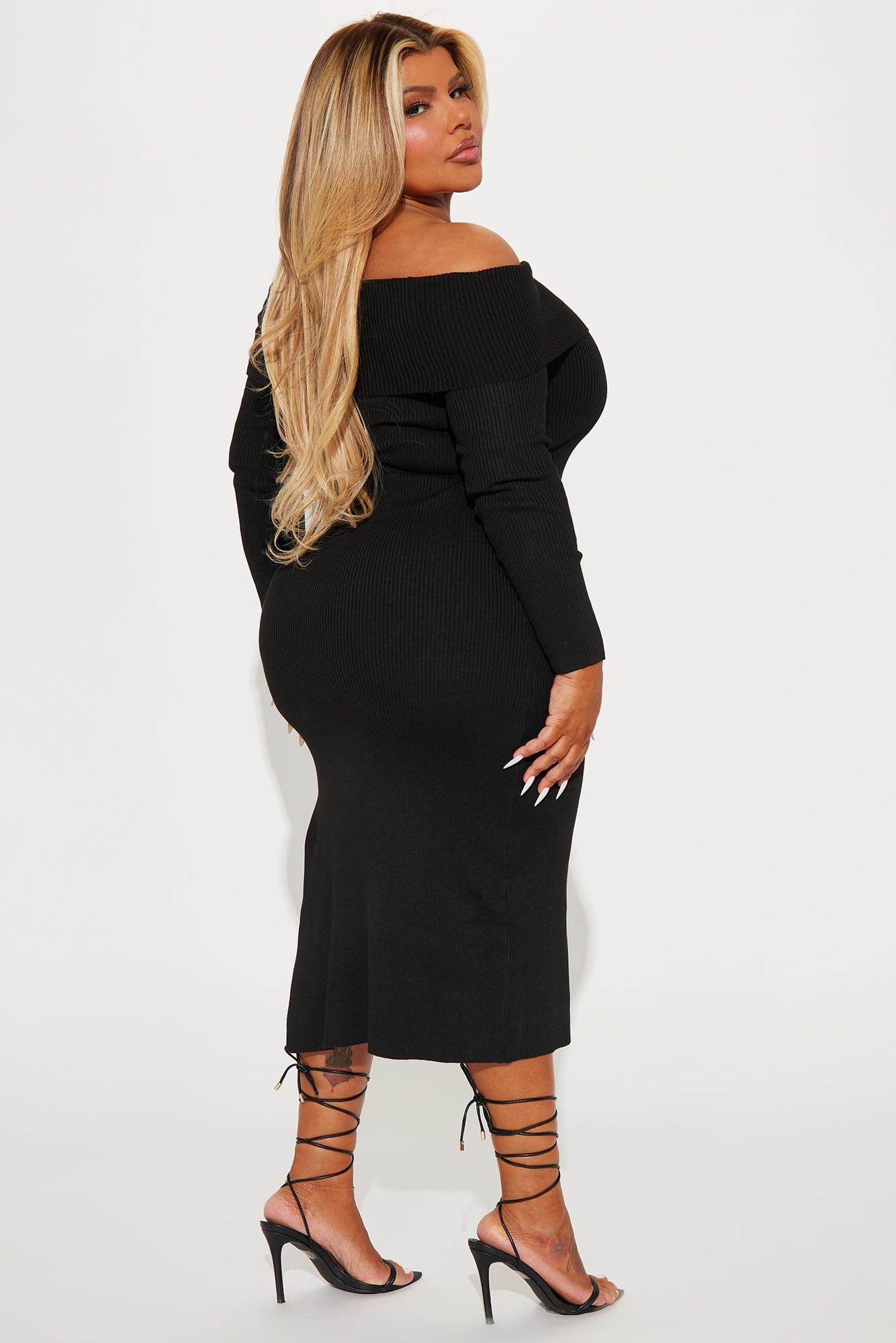 Sweater Weather Maxi Dress - Black Product Image