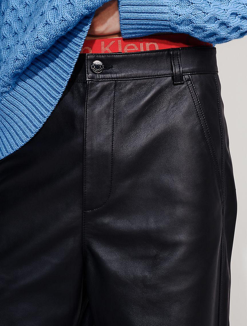 Leather Wide Leg Chinos Product Image